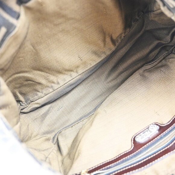 FENDI Logo Zucca Pattern Hand Bag Canvas Leather Brown GHW Italy - Picture 11 of 14